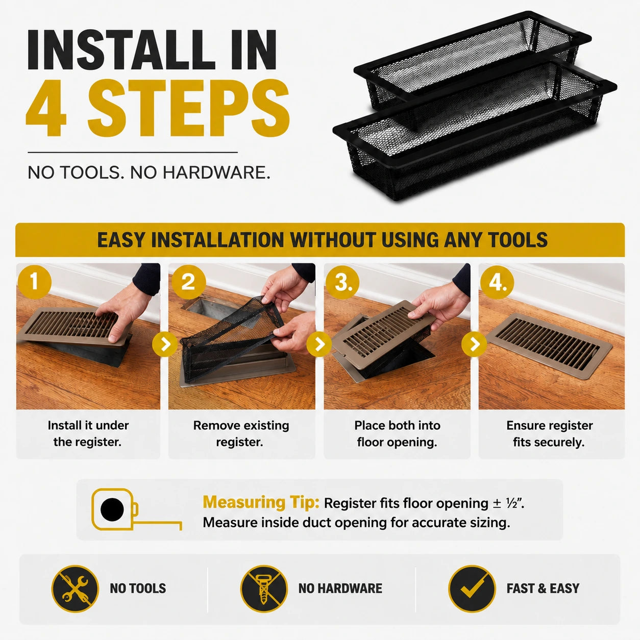 installations of floor register trap